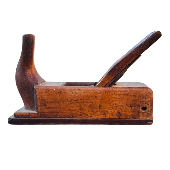 D.R. BARTON Antique 1880s Wood Plane 8" Primitive Rustic Hand Tool Collectible - Picture 2 of 14